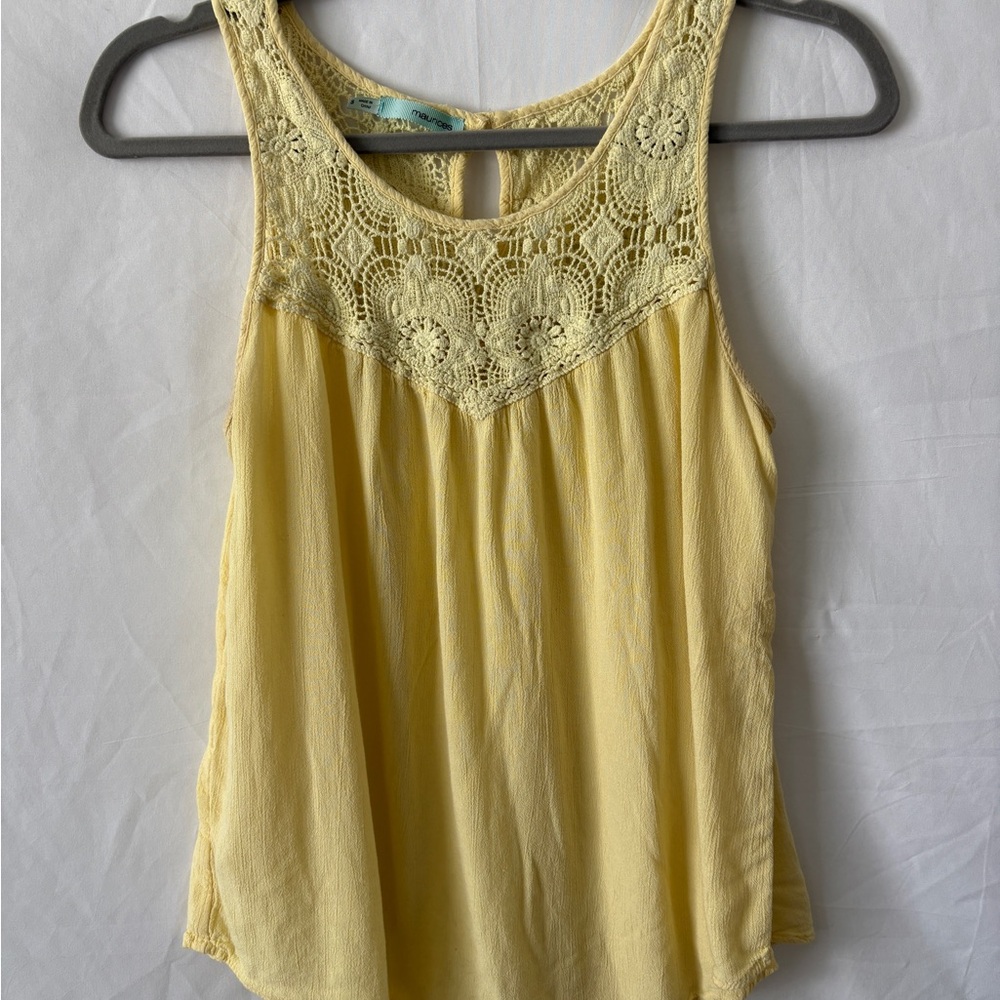 Yellow Lace Babydoll Tanktop